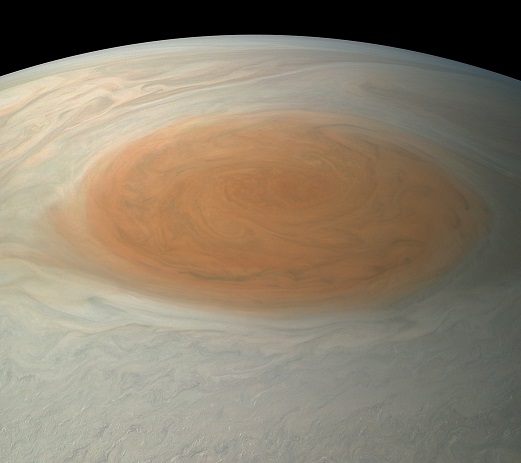 La grande tache rouge de Jupiter par Juno